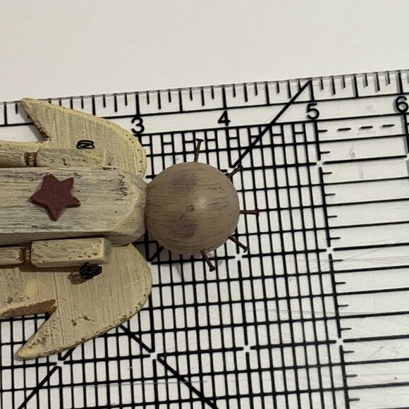 Handcrafted Wooden Angel Brown Figurines Set Of 6 Piece Rustic Finish Halos 4" - Picture 16 of 16